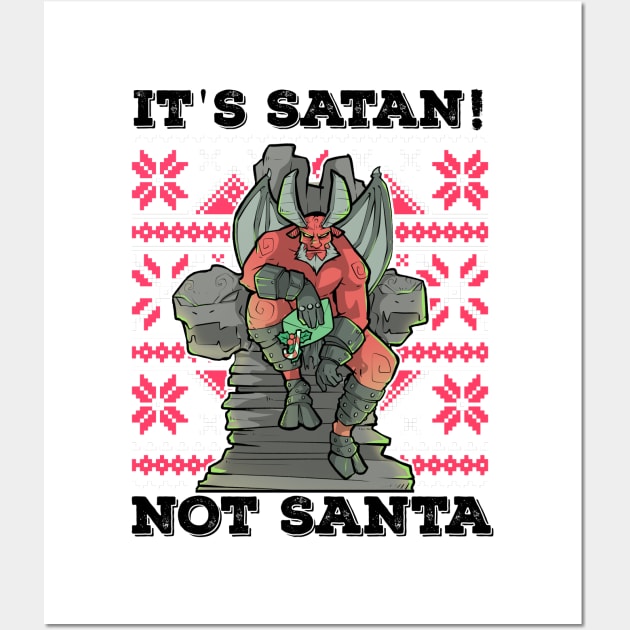 Ugly Christmas Satan Satanic Santa Devil Gothic Occult Goth Wall Art by TellingTales